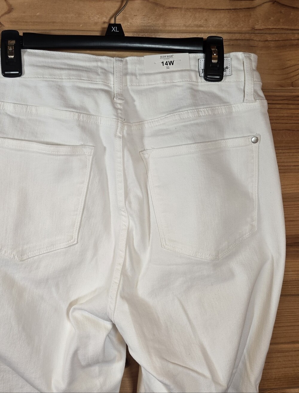 Judy Blue Jeans Womens 14W White Lila Split Hem Bootcut Denim Stretch NWT 32x31 - Picture 2 of 9
